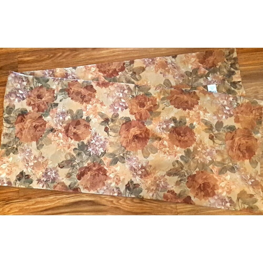 Pink Beige Roses Window Valance JC Penney Home Rayon Blend Cottage Country 17x80